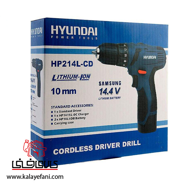دریل شارژی هیوندای مدل HP214L-CD لیتیوم 14.4 ولت